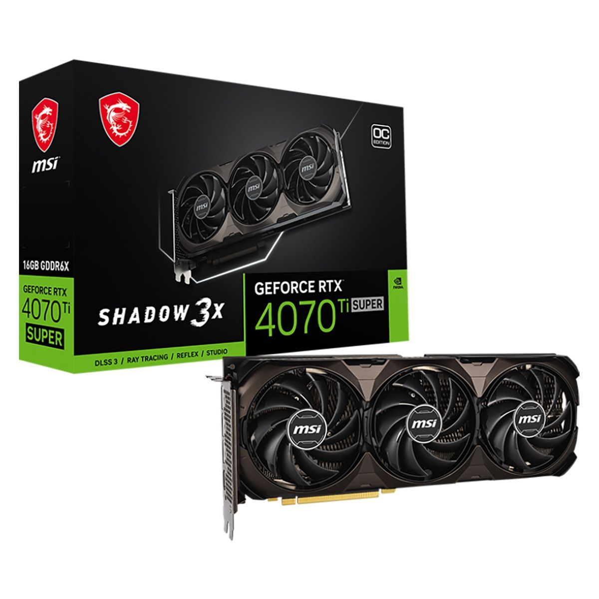 

Видеокарта MSI NVIDIA GeForce RTX 4070 Ti SUPER SHADOW 3X OC, GeForce RTX 4070 Ti SUPER SHADOW 3X OC