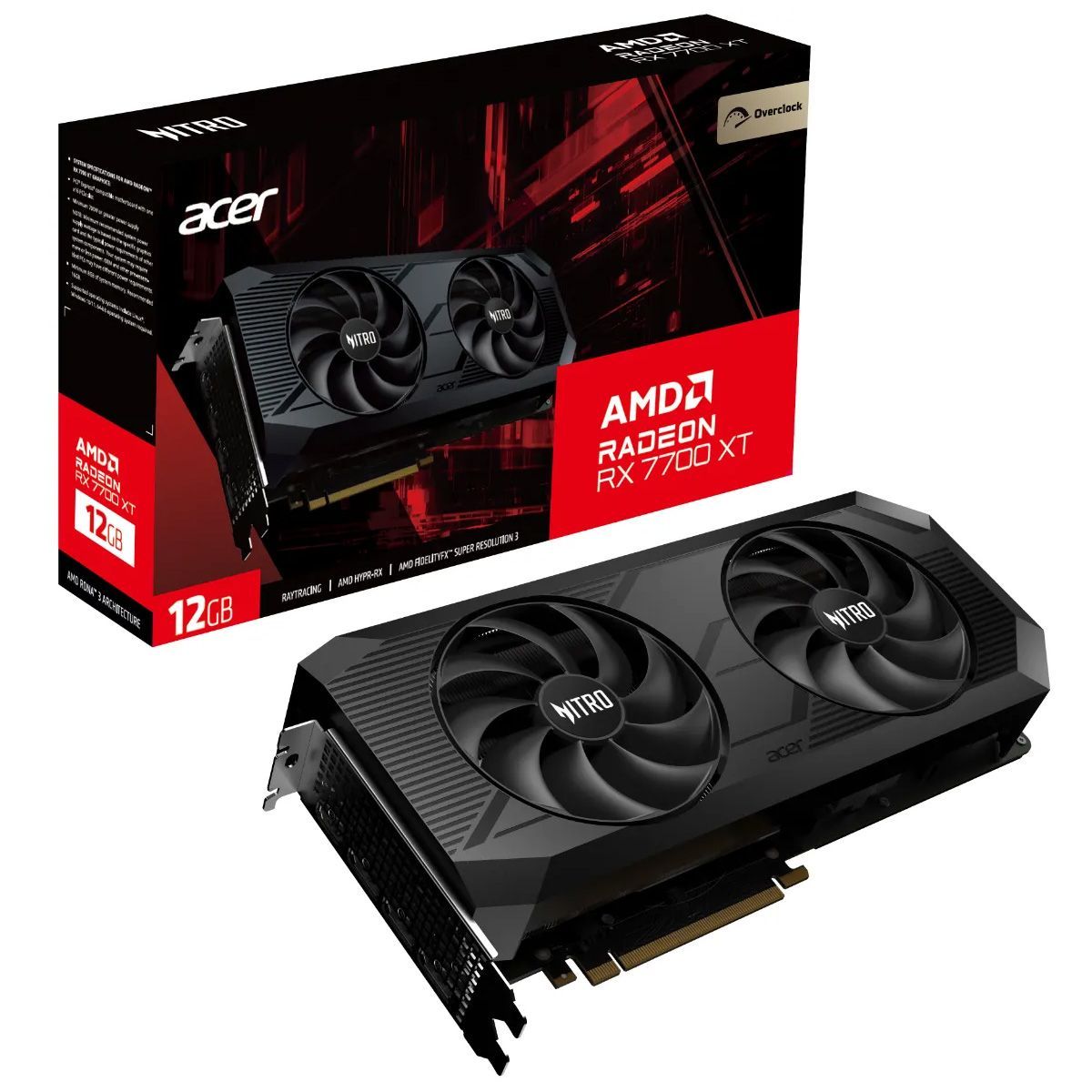

Видеокарта Acer AMD Radeon RX 7700 XT NITRO OC, Radeon RX 7700 XT NITRO OC