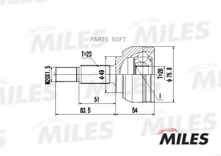 MILES Шарнирный комплект MILES GA20386