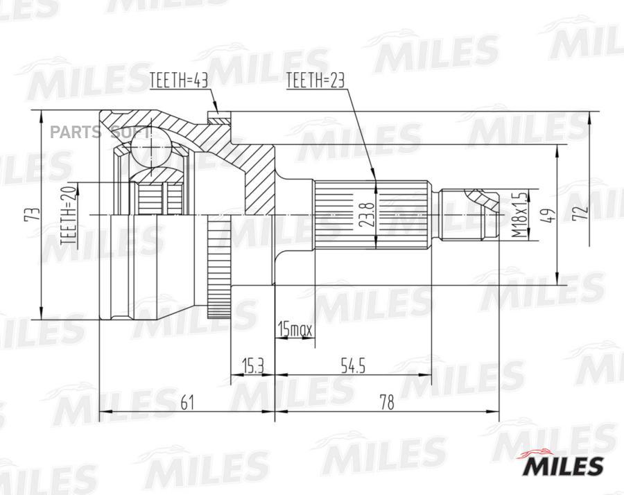 MILES Шарнирный комплект MILES GA20564