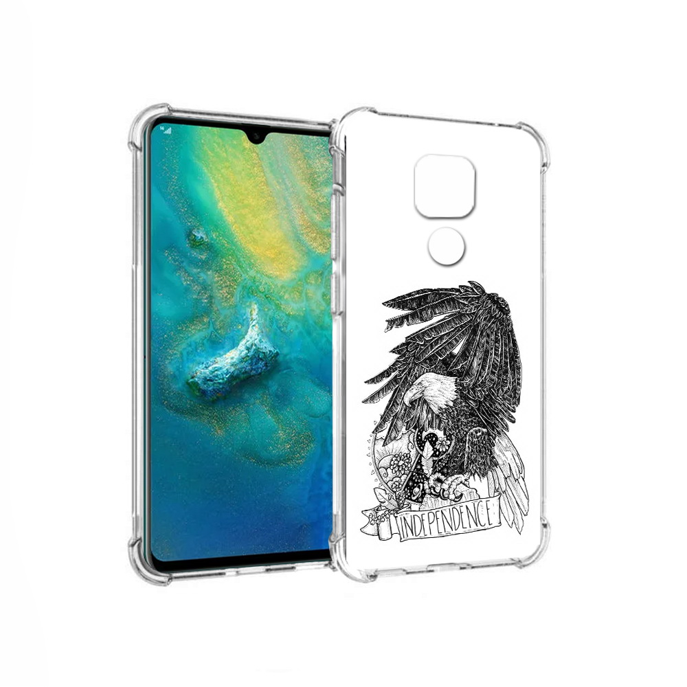 

Чехол MyPads Tocco для Huawei Mate 20x черно белый сокол (PT124578.30.688), Прозрачный, Tocco
