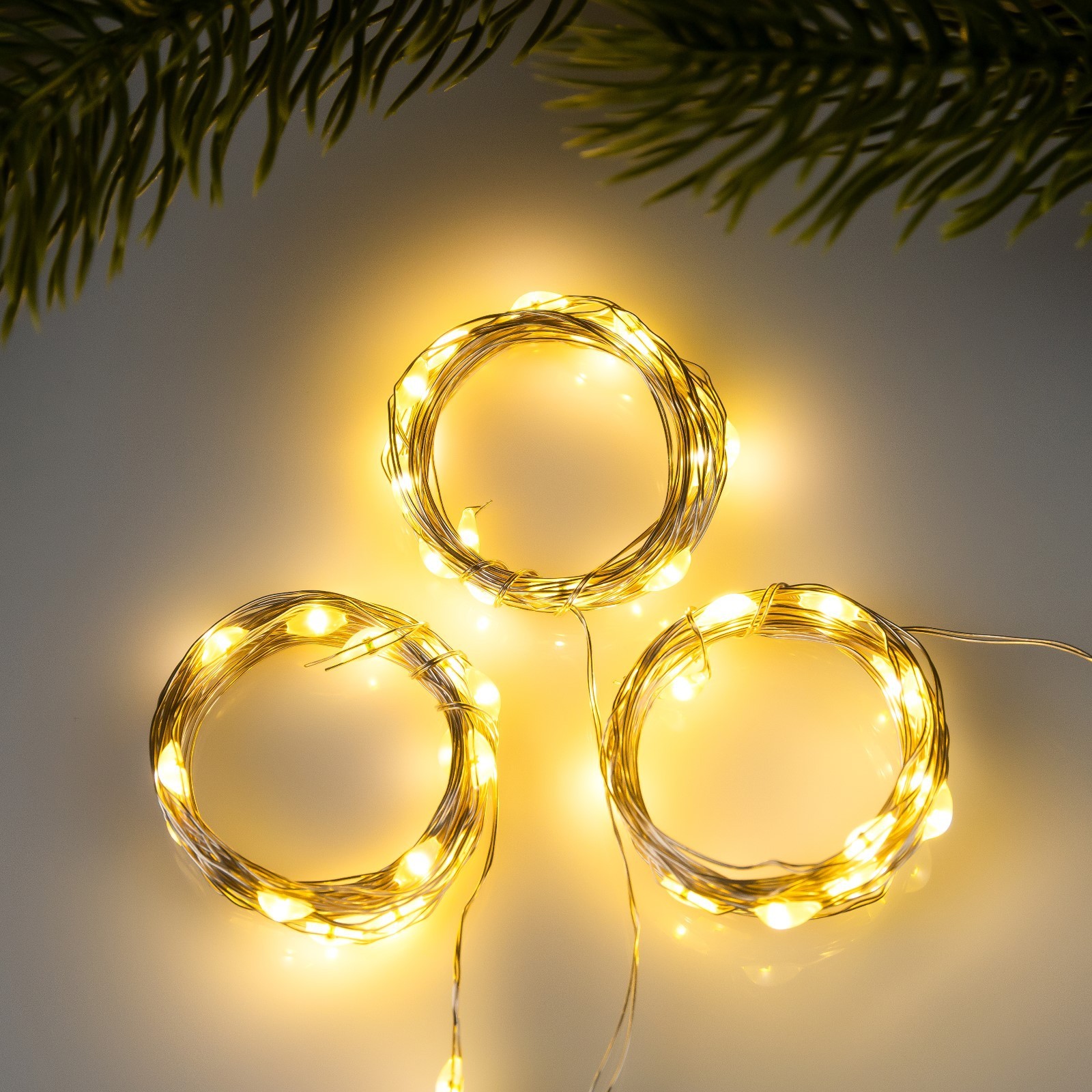 

Набор гирлянд Luazon Lighting Нить 2 м роса свечение тёплое белое 3 шт, роса