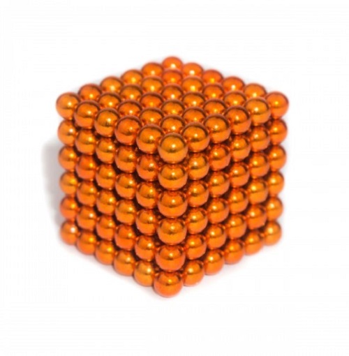 Игрушка-антистресс Парк Сервис Неокуб, магнитные шарики 5мм оранжевый