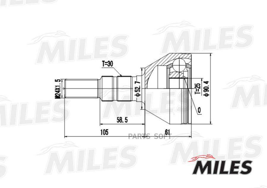 MILES Шарнирный комплект MILES GA20363