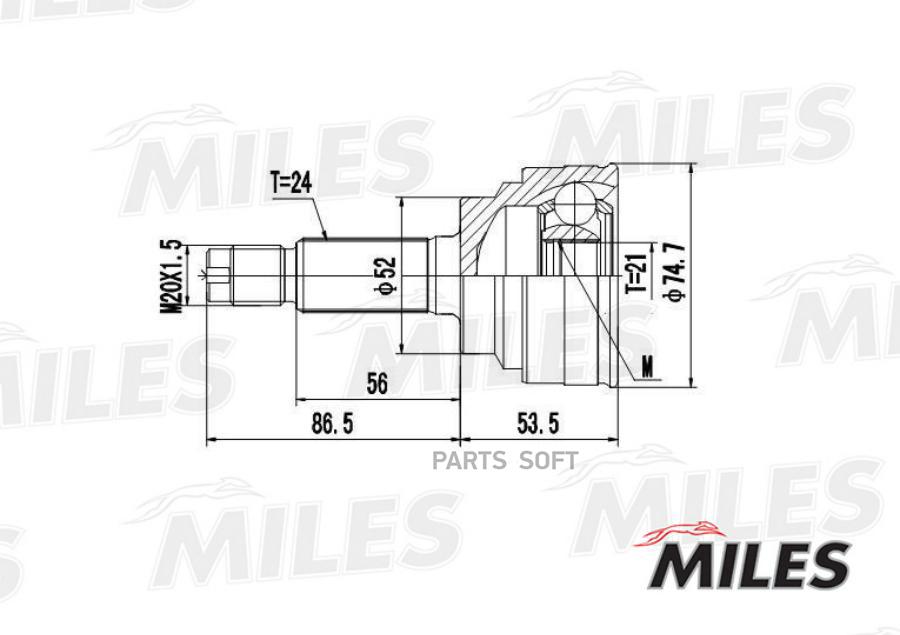 MILES Шарнирный комплект MILES GA20211 1630₽