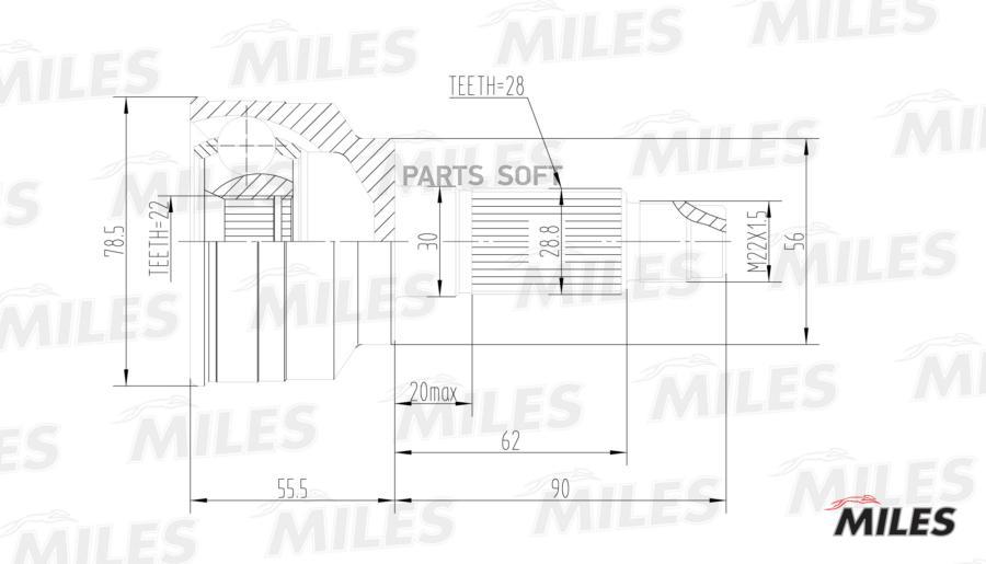 

MILES Шарнирный комплект MILES GA20192