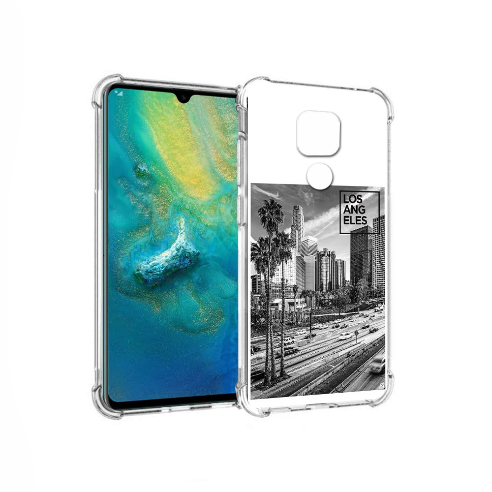 

Чехол MyPads Tocco для Huawei Mate 20x черно белый лос анджелес (PT124578.30.685), Прозрачный, Tocco