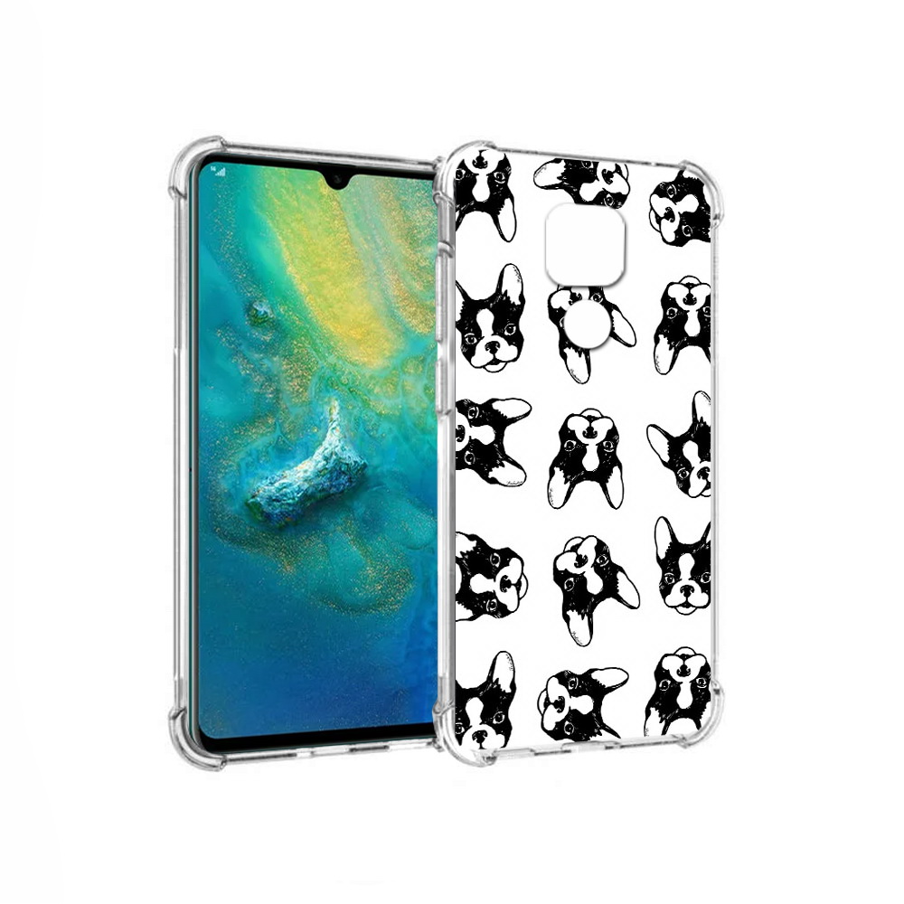 

Чехол MyPads Tocco для Huawei Mate 20x черно белые собачки (PT124578.30.683), Прозрачный, Tocco