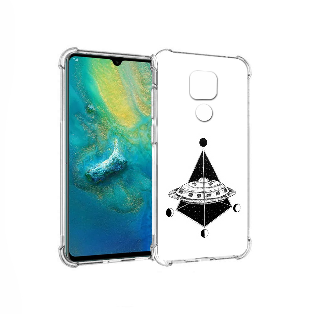 

Чехол MyPads Tocco для Huawei Mate 20x черно белая летающая тарелка (PT124578.30.679), Прозрачный, Tocco