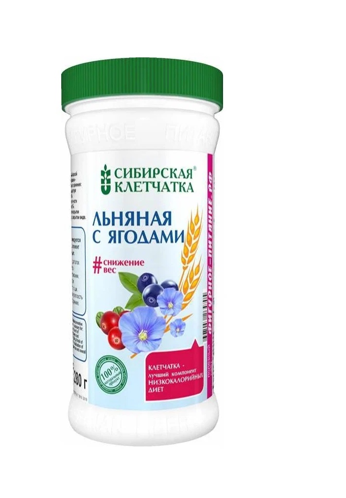 Клетчатка Сибирская клетчатка льняная с фруктами, 280 г, 2 шт