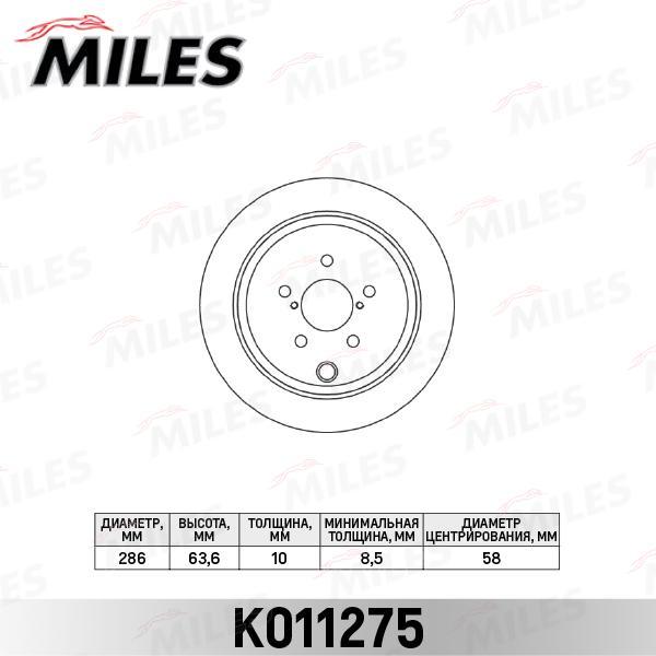 

Тормозной диск Miles комплект 1 шт. K011275
