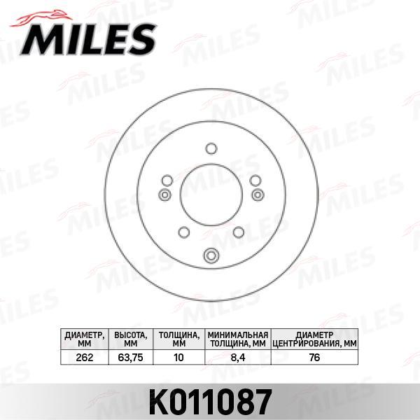 

Тормозной диск Miles комплект 1 шт. K011087