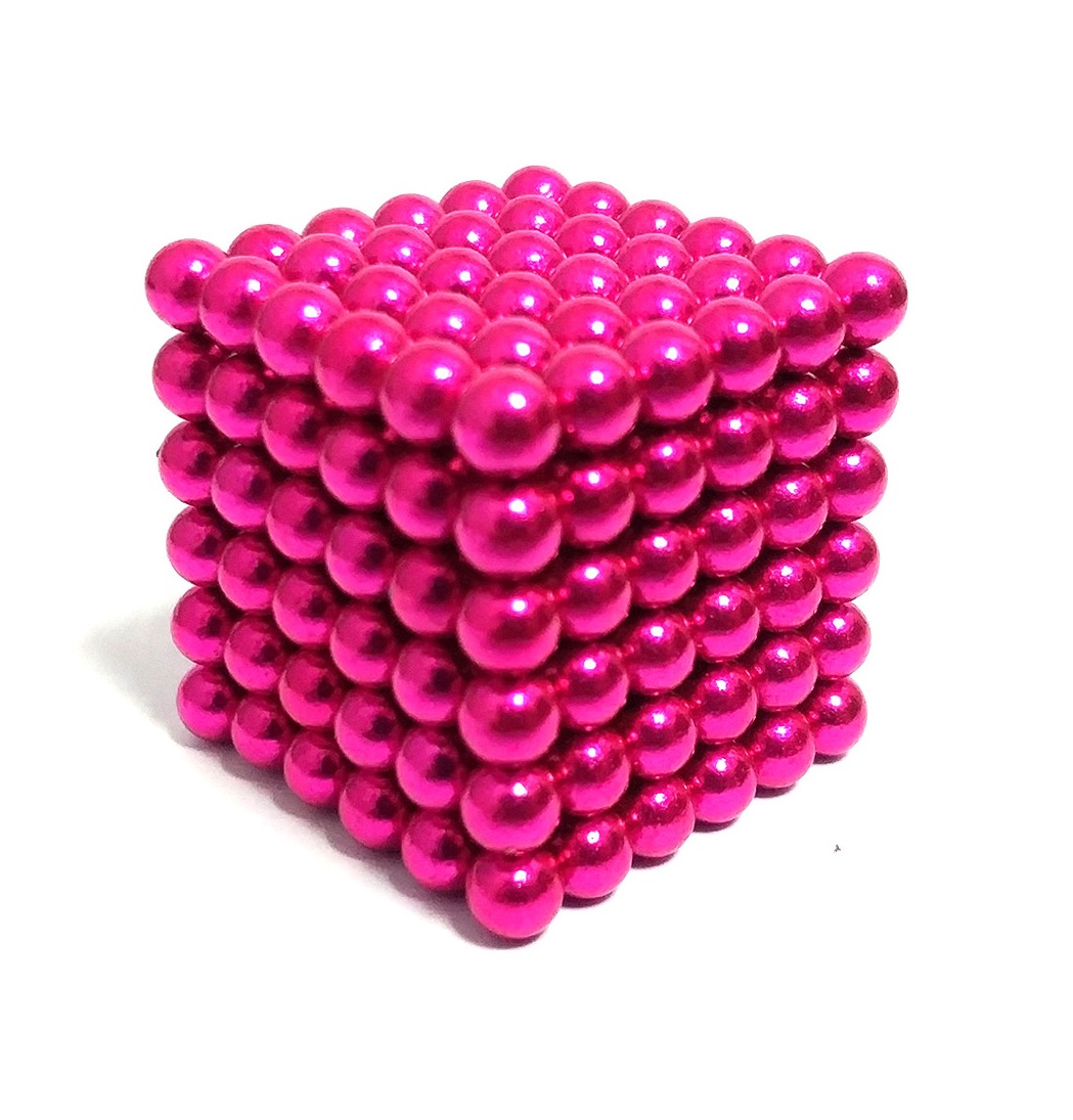 Игрушка-антистресс Парк Сервис Неокуб, магнитные шарики 5мм розовый