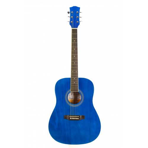фото Акустическая гитара с анкером ,глянцевая,синяя.липа 41" дюйм fabio faw-702 bl