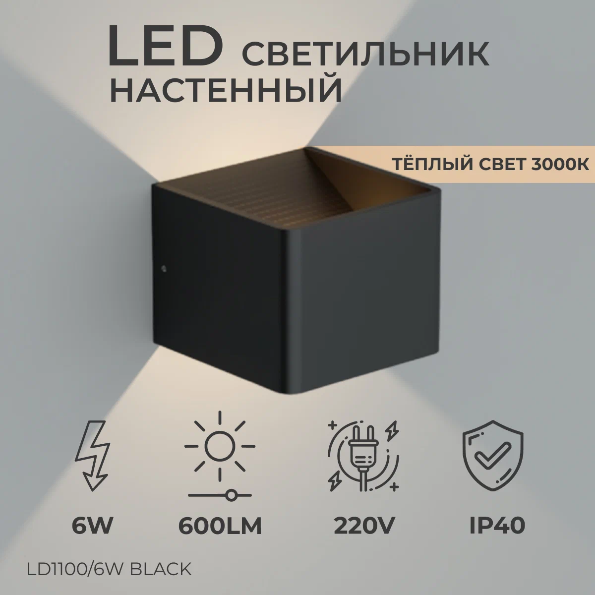 

Светильник LeDron LD1100/6W Black