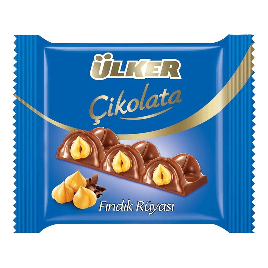 Шоколад Ulker молочный с ореховым кремом и цельным фундуком 75 г