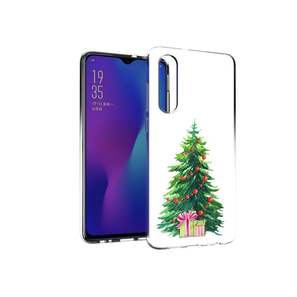 Чехол MyPads Tocco для Huawei P30 Елка новогодняя с подарками акварель