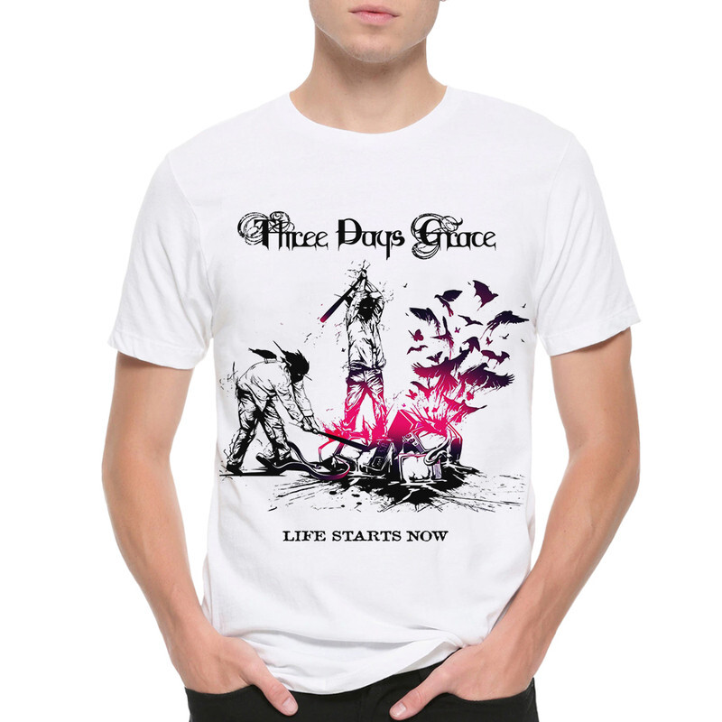 фото Футболка мужская dream shirts three days grace - life starts now 9898933222 белая 2xl