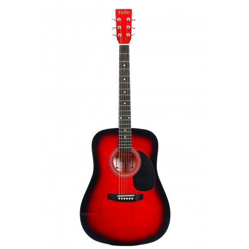фото Акустическая гитара с анкером ,глянцевая,красная.ель 41" дюйм fabio sa105 rds