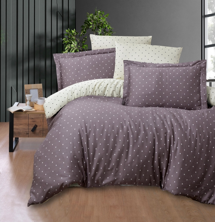 фото Комплект постельного белья first choice point lilac, хлопковый сатин, евро