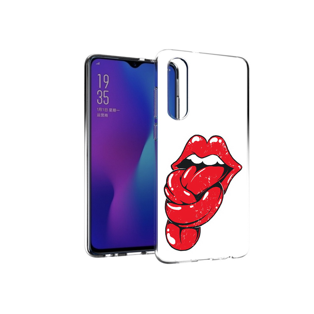 

Чехол MyPads Tocco для Huawei P30 яркие губы с языком, Прозрачный, Tocco
