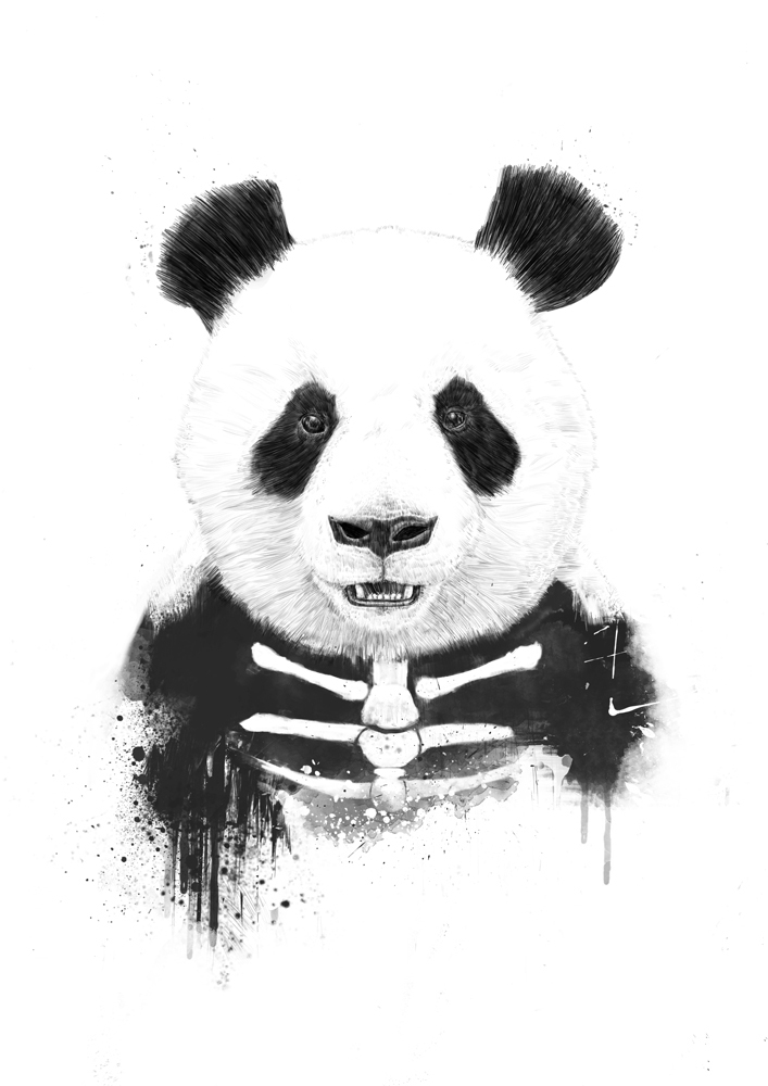 

Большой постер на стену Zombie Panda 60х90 см без рамы, BSZOMBIE
