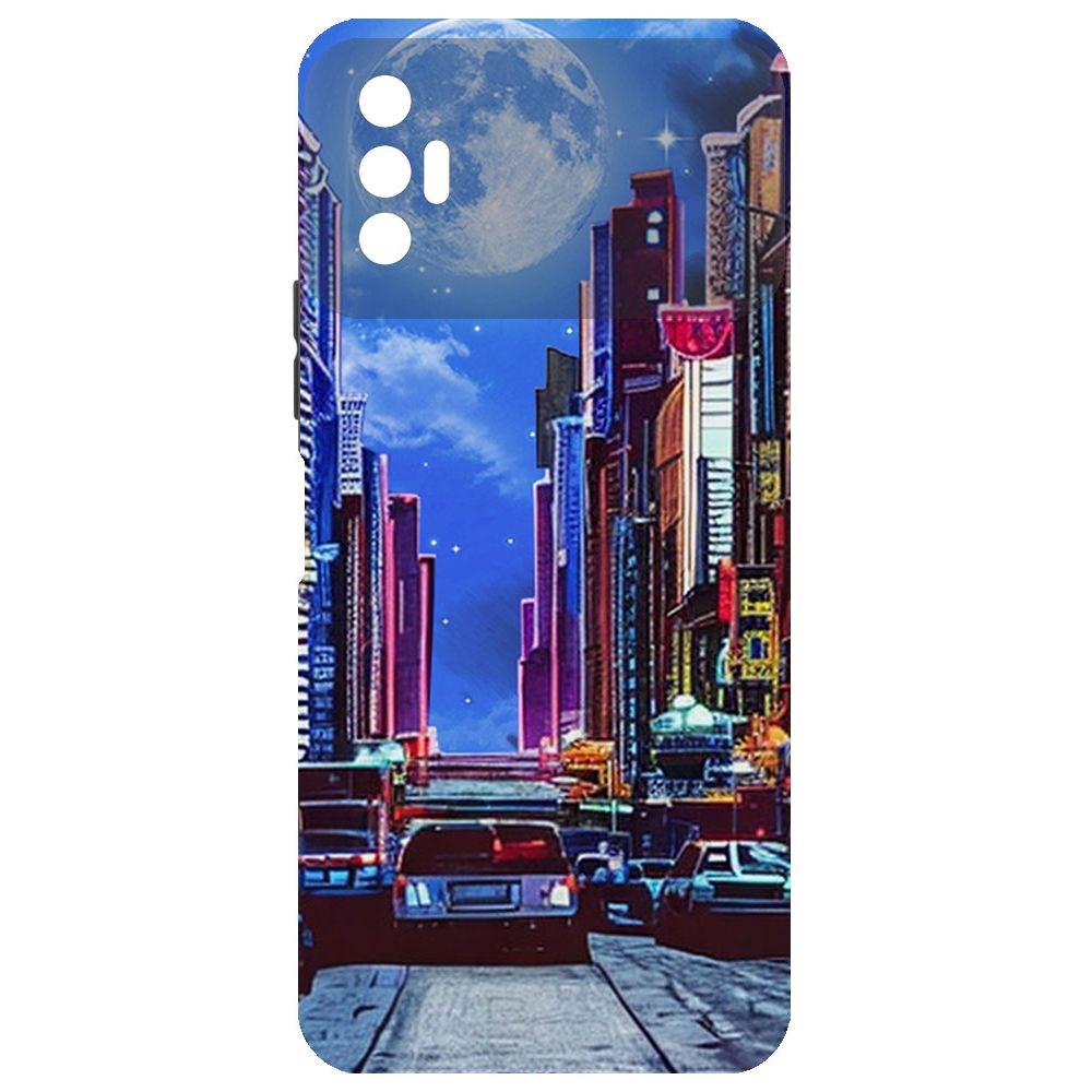 

Чехол-накладка Софт Ночной город для Tecno Spark 8P, Черный