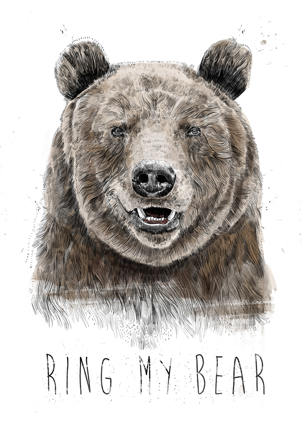 

Большой постер на стену Ring my bear 50х70 см без рамы, BSRINGBEAR