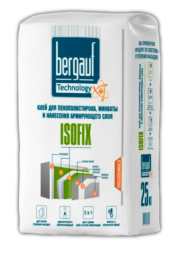 

Клей для ППС и минваты Isofix Winter Bergauf, 25 кг.*1/56, Серый