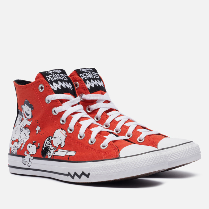 

Кеды унисекс Converse x Peanuts Chuck Taylor All Star High красные 37.5 EU, x Peanuts Chuck Taylor All Star High