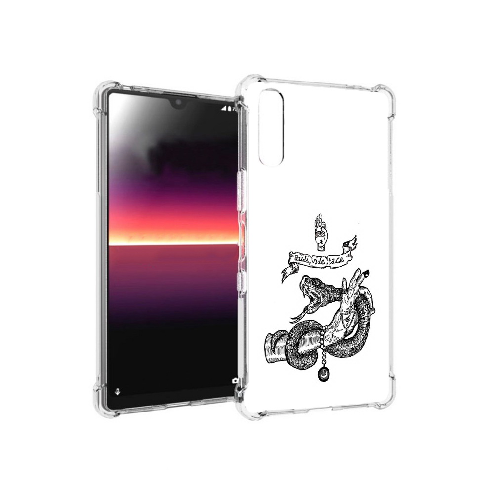 

Чехол MyPads Tocco для Sony Xperia L4 змея на руке рисунок (PT227010.235.366), Прозрачный, Tocco