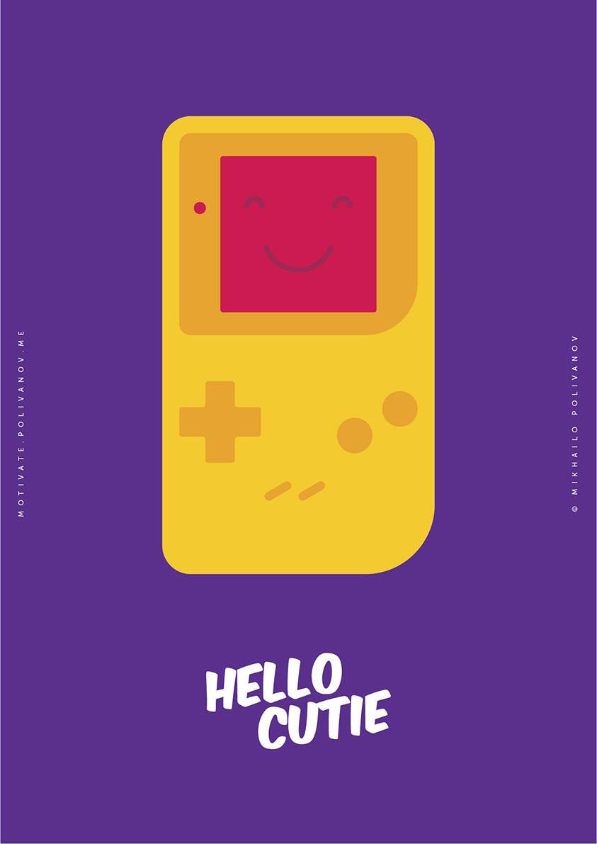 

Большой постер на стену Hello Cutie Gameboy 50х70 см без рамы, MMHELLOCUTGAMEBOY