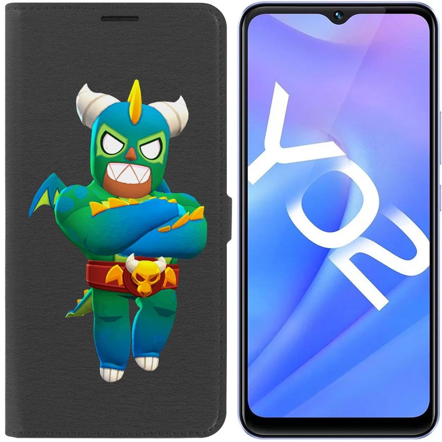 

Чехол-книжка Eco Book для Vivo Y02 Brawl Stars-Эль Дракон Вердозо