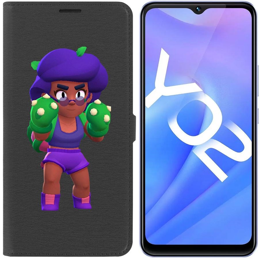 

Чехол-книжка Eco Book для Vivo Y02 Brawl Stars-Роза