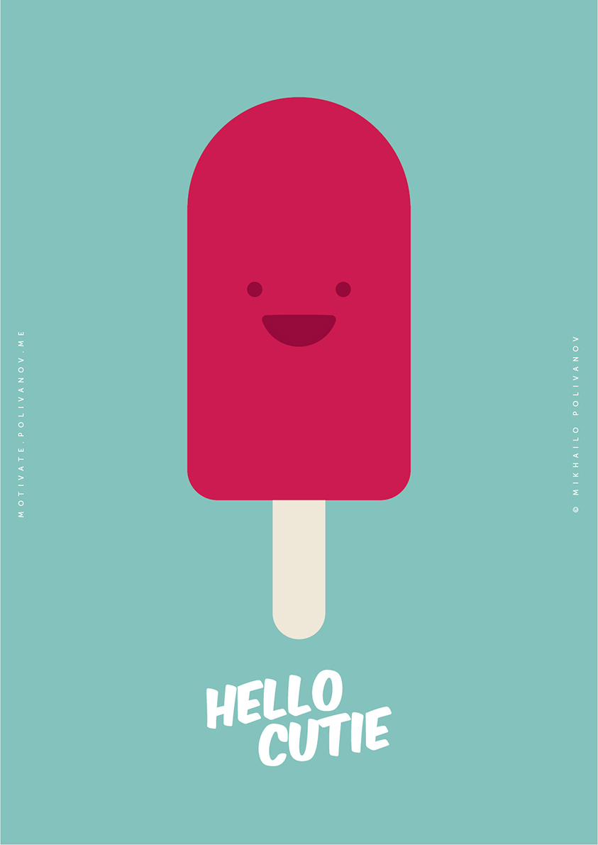 

Большой постер на стену Hello Cutie Ice Cream 50х70 см без рамы, MMHELLOCUTICECREAM