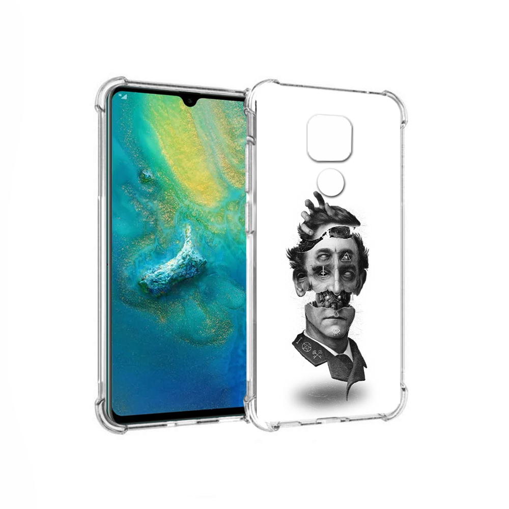 

Чехол MyPads Tocco для Huawei Mate 20x страшное лицо абстракция (PT124578.30.628), Прозрачный, Tocco