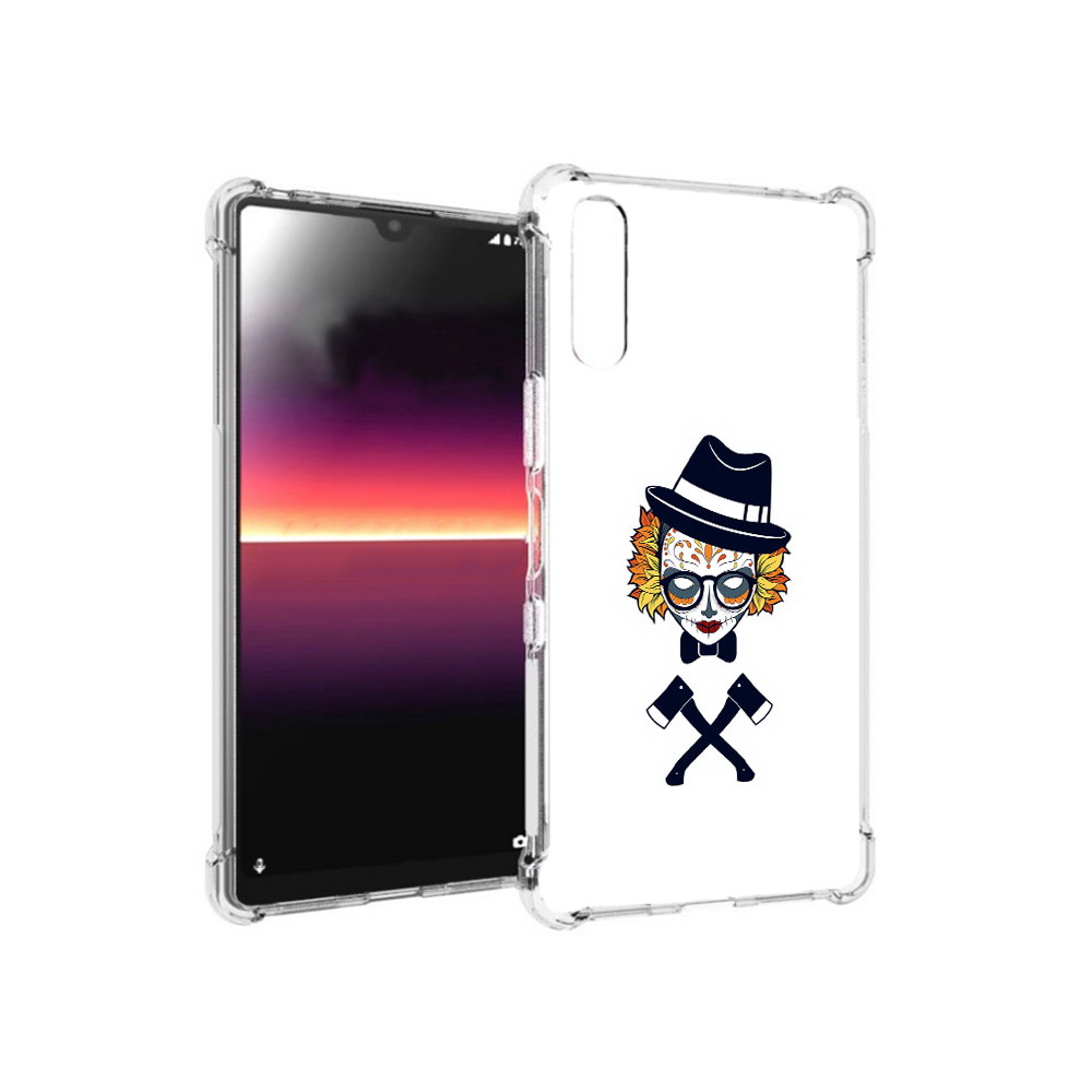 

Чехол MyPads Tocco для Sony Xperia L4 девушка в маске с топорами рисунок, Прозрачный, Tocco