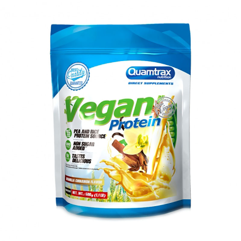 фото Протеин quamtrax nutrition vegan protein, 500 г, vanilla cinnamon