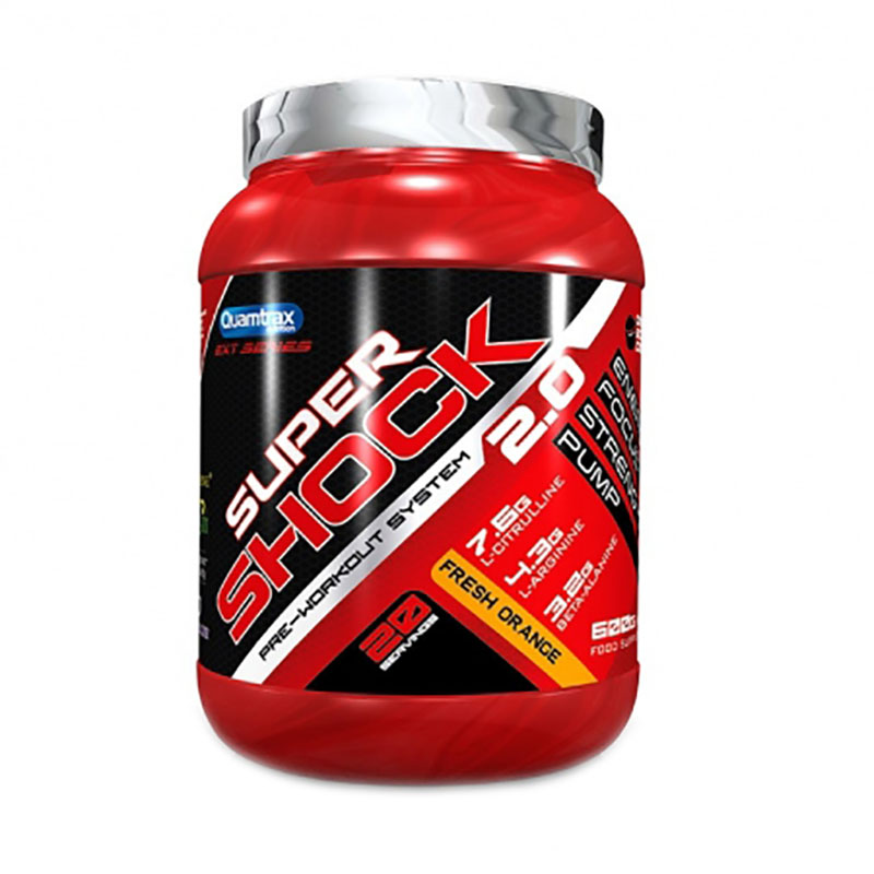 фото Предтренировочный комплекс quamtrax nutrition super shock 2.0, 600 г, свежий апельсин