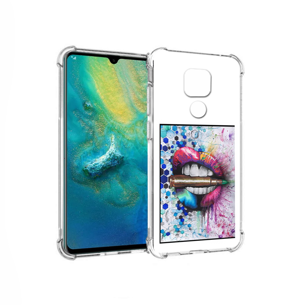 

Чехол MyPads Tocco для Huawei Mate 20x разноцветные губы с пулей (PT124578.30.571), Прозрачный, Tocco