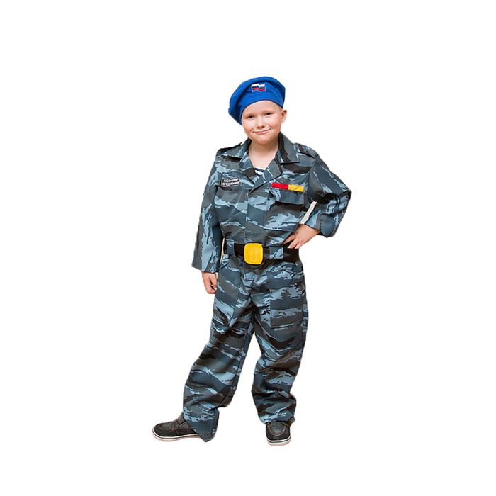 

Бока Карнавальный костюм «Десант», берет, комбинезон, пояс, 8-10 лет, рост 140-152 см, Голубой, Десант