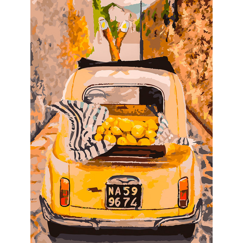 фото Раскраска по номерам машина с лимонами белоснежка 450-as