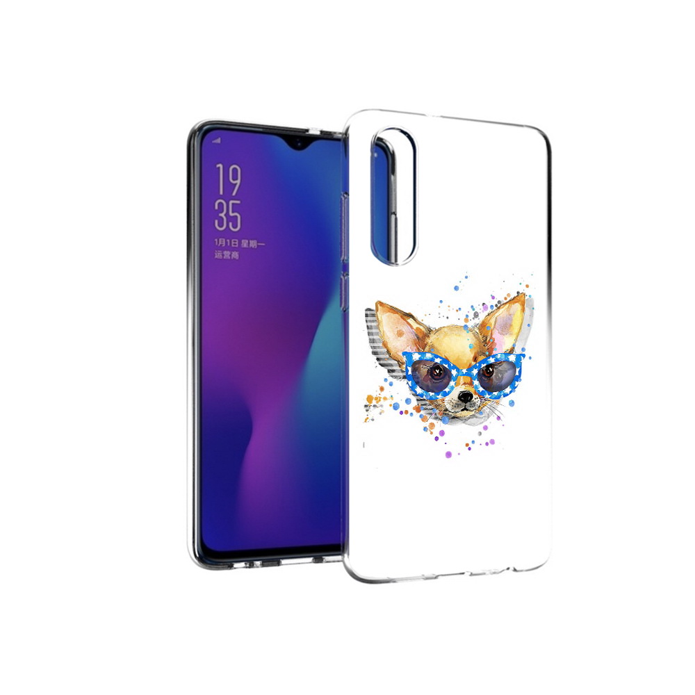 

Чехол MyPads Tocco для Huawei P30 чихуа-хуа в очках, Прозрачный, Tocco