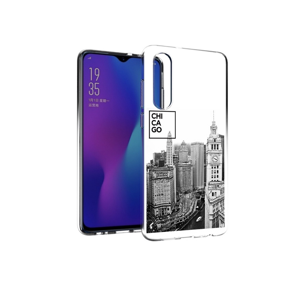 

Чехол MyPads Tocco для Huawei P30 черно белый чикаго, Прозрачный, Tocco