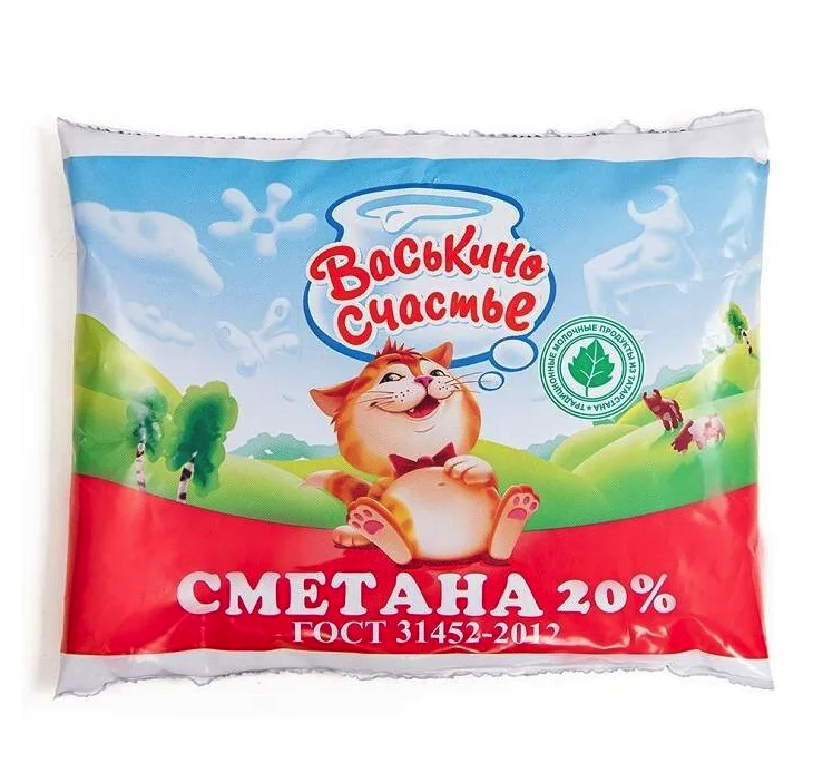 

Сметана Васькино счастье 20%, 250 г