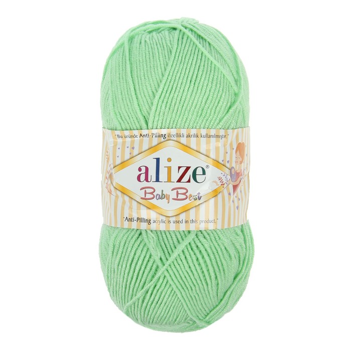 

Пряжа "Baby Best" 10% бамбук, 90% акрил 240м/100гр (41 ментол), Зеленый, Пряжа для вязания "Baby Best"