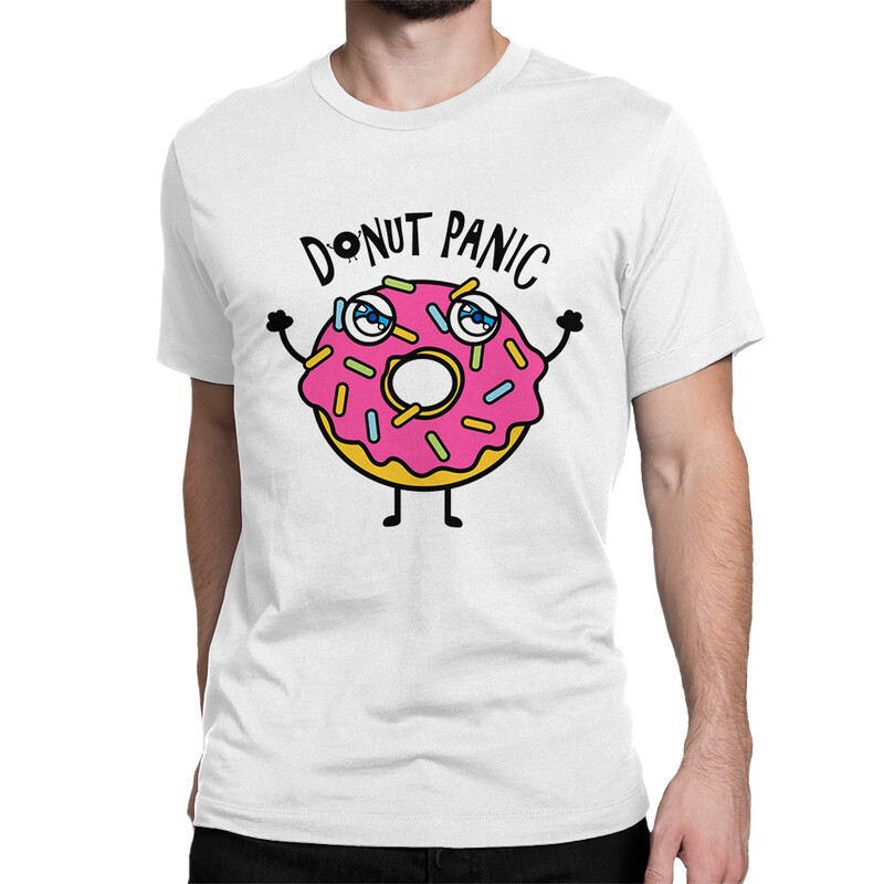 

Футболка мужская Dream Shirts Donut Panic 9898918222 белая S, Donut Panic 9898918222