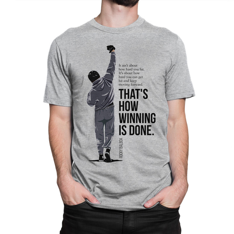 

Футболка мужская Dream Shirts Рокки Бальбоа 9898917222 серая 2XL, Рокки Бальбоа 9898917222