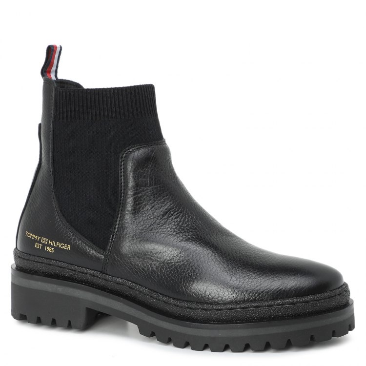 фото Женские ботинки челси tommy hilfiger th outdoor knit flat boot fw0fw06001 цв. черный 41 eu