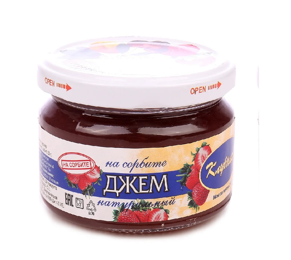 Джем Петродиет клубничный, на фруктозе 240 г, 2 шт